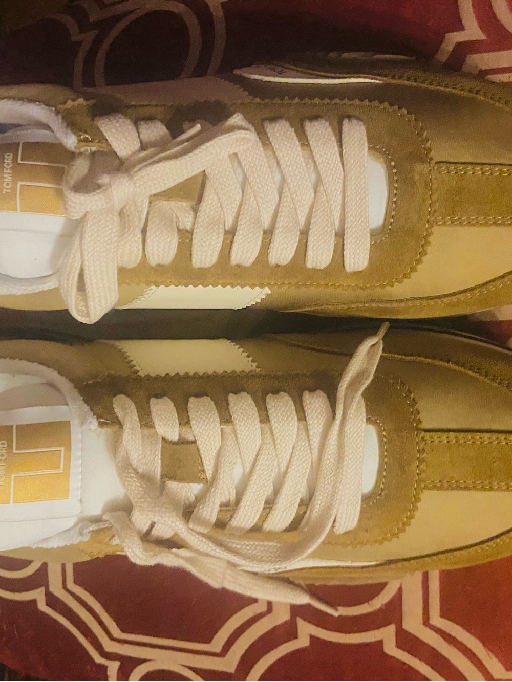 Tom Ford Men's Tan & White Runner Sneakers - Picture 4 of 12